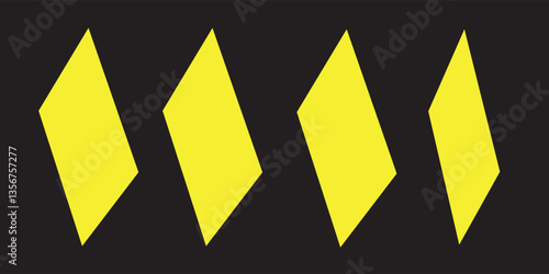Yellow rectangular paper sticker on white background with clipping path