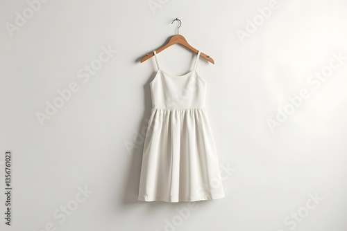 White sleeveless dress mockup for fashion and apparel branding presentation