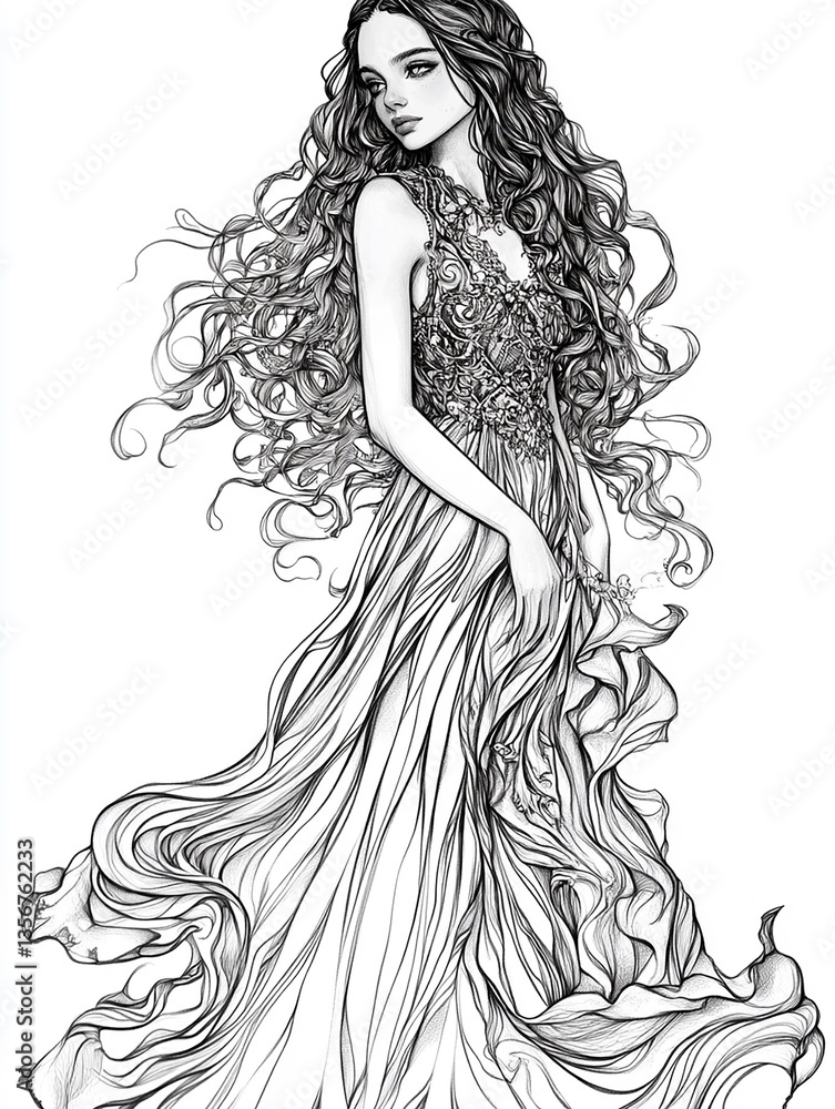 Fototapeta premium woman with a sword