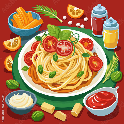 Pasta – A versatile dish made from wheat noodles, served with sauces like tomato, pesto, or alfredo.