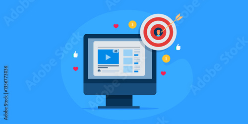 Customer targeting with online video advertising, using paid media to reach target audience, drive engagement and conversion.