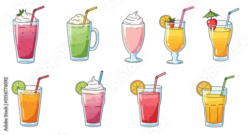 Variety of Fruity and Alcoholic Beverages