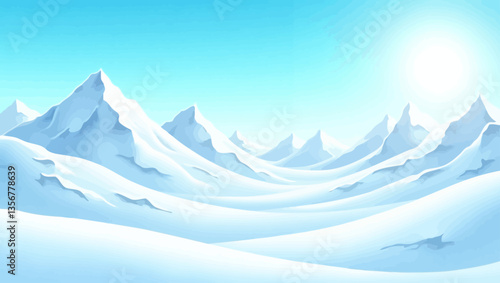 Mountain Majesty: Witness the pristine beauty of a snow-covered mountain range, sculpted by nature's artistry. The landscape radiates a sense of calm and natural glory.