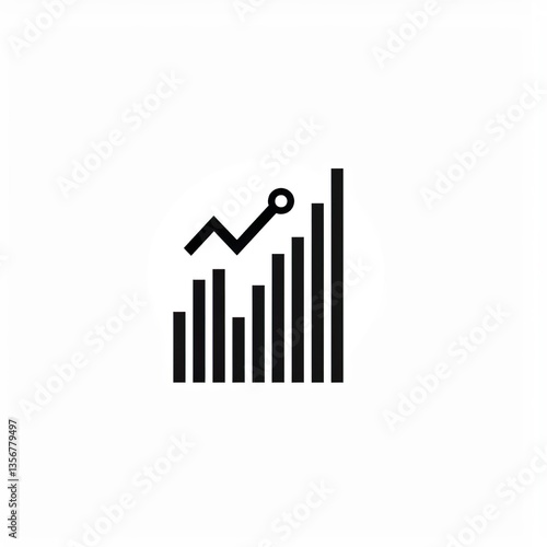 Abstract minimal logo, sleek arrow merged with stacked bar chart forming a unified shape, symbolizing growth, strategy, and analytics, ultra-clean vector design on white background Free Download Abstract minimal logo, sleek arrow merged with stacked bar chart forming a unified shape, symbolizing growth, strategy, and analytics, ultra-clean vector design on white background - GFXLoad