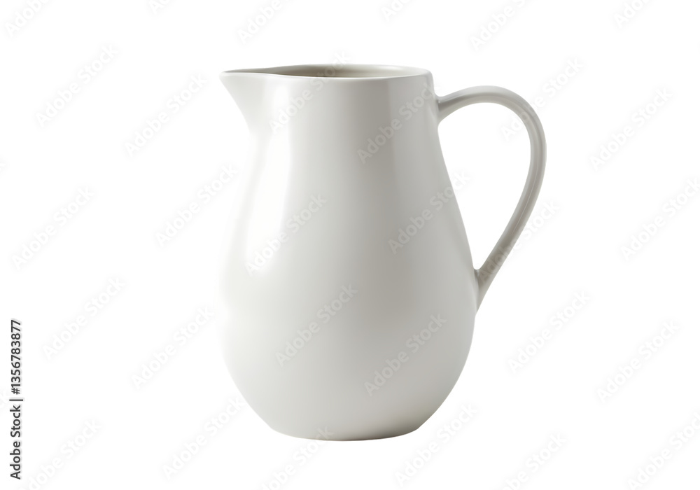 White Porcelain Creamer Pitcher isolated on transparent background White Porcelain Creamer Pitcher isolated on transparent background
