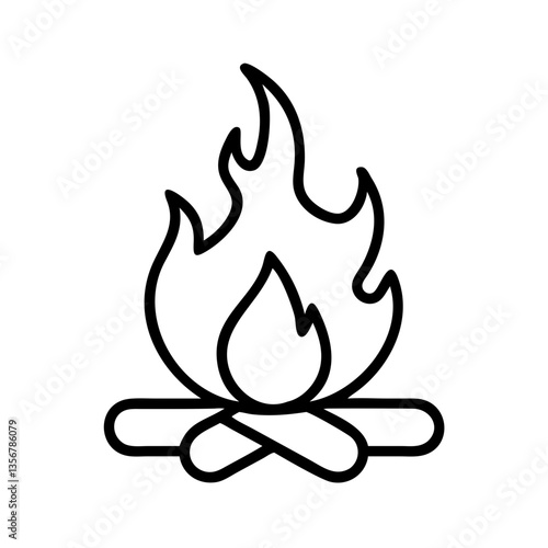 bonfire outline isolated on transparent background 

