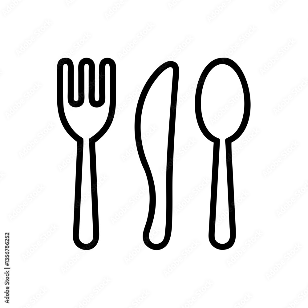 fork spoon knife outline on transparent background
fork spoon knife outline on transparent background