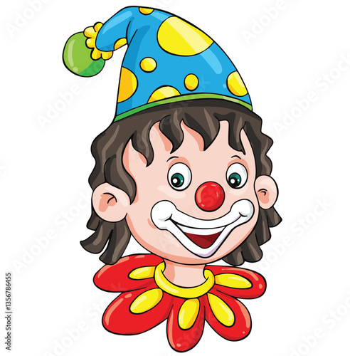 Cute cartoon hand drawn vector joker clipart.