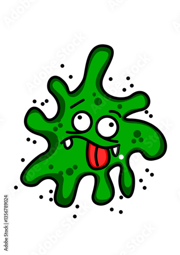 Illustration of a green virus