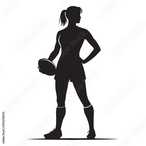 Elusive Rugby Player silhouette, dodging defenders with ease - Rugby illustration - Minimalist Rugby vector - Fast and flexible

