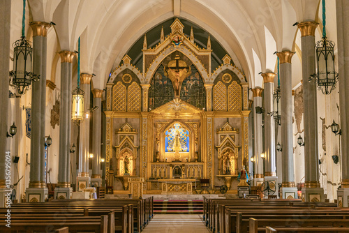 golden altar inside a church