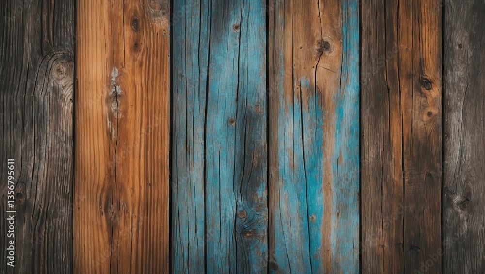 Colorful wooden texture background featuring vertical planks in shades of brown and blue creating a rustic and vibrant design ideal for various uses. Colorful wooden texture background featuring vertical planks in shades of brown and blue creating a rustic and vibrant design ideal for various uses.