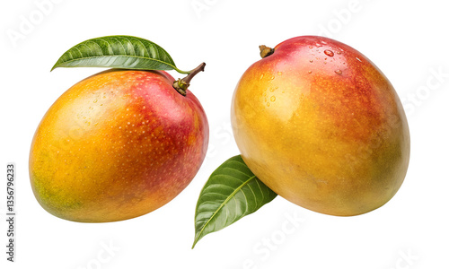 Mango fruits isolated, Fruits collection, Collection set of fresh fruit isolated