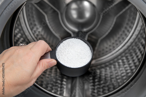 Photography Cleaning washing machine drum with Citric acid