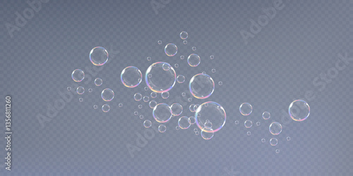  Rainbow Reflections: Realistic Soap Bubbles Collection.