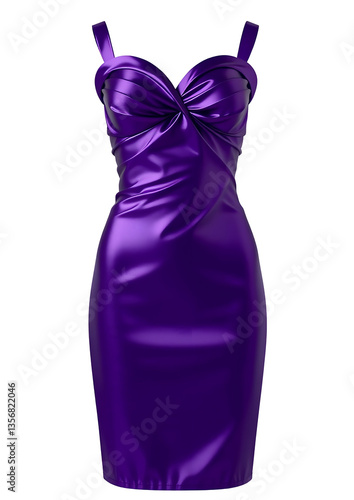 Wallpaper Mural PNG Elegant royal purple satin cocktail dress isolated white and transparent background Torontodigital.ca