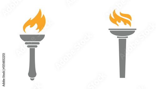 Set fire torch icons