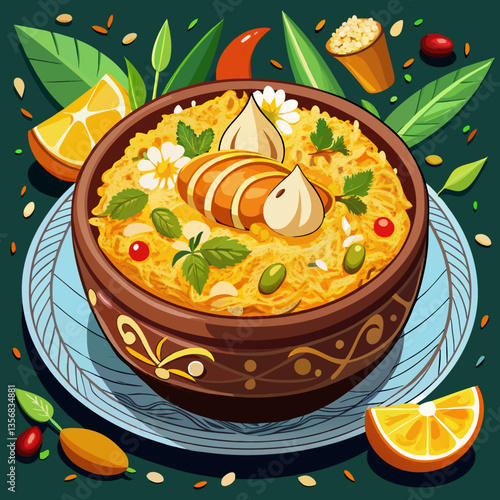 Biryani – A fragrant rice dish cooked with spices, meat, and saffron.