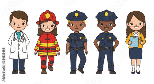 Cartoon Characters of Different Professions