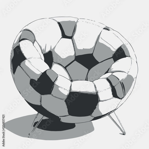 image of an office chair in a football style, vector, graphic
