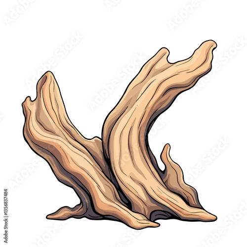 Large piece of driftwood showing weathering and erosion