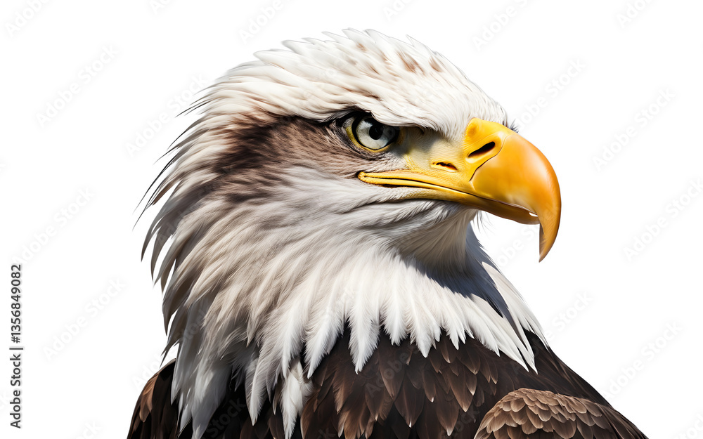 Bald eagle isolated on a empty plain background Bald eagle isolated on a empty plain background