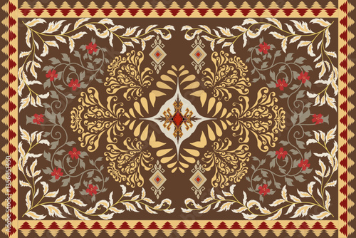 Traditional Ukrainian embroidery carpet decoration