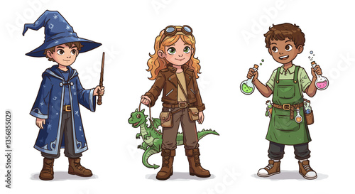 Fantasy Characters Including Wizards and Rangers