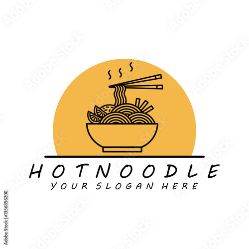 Noodle logo Vector adapts to both traditional and modern restaurant concepts.