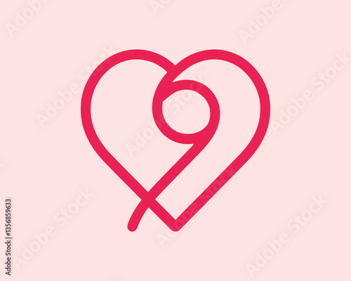 Heart logo design icon symbol vector template. Outline love heart logo vector icon illustration