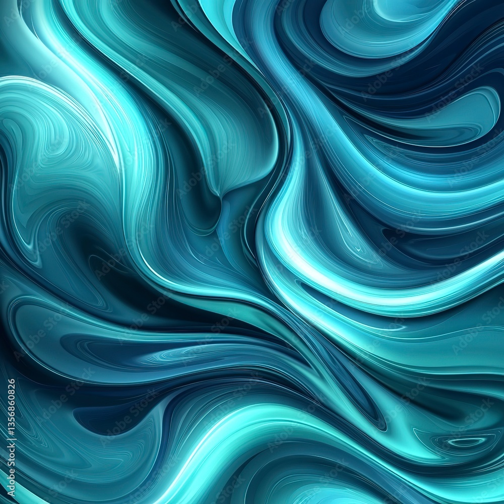 Cool teal and navy swirls, sleek and minimalistic with smooth glossy highlights Cool teal and navy swirls, sleek and minimalistic with smooth glossy highlights