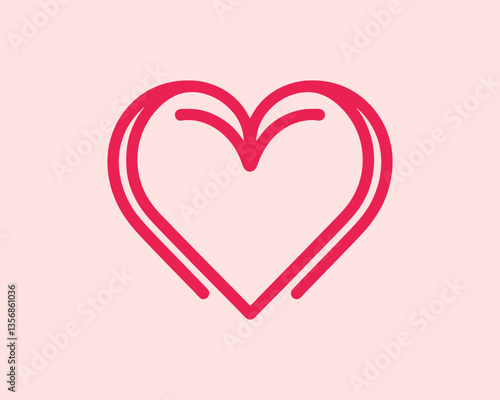 Heart logo design icon symbol vector template. Outline love heart logo vector icon illustration