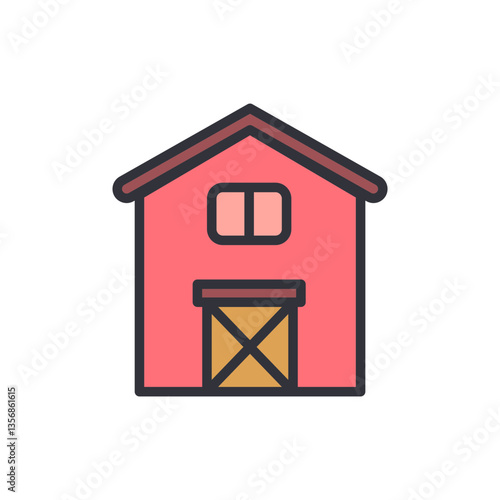 Barn colored icons, minimalist vector illustration ,simple transparent graphic element .Isolated on white background