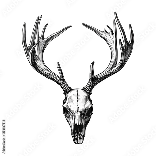 deer skull with horns