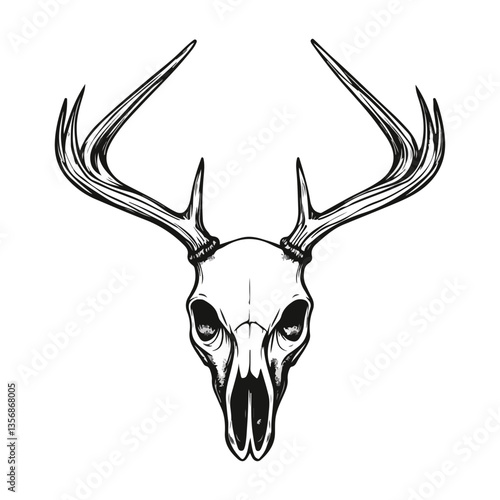 deer skull with horns