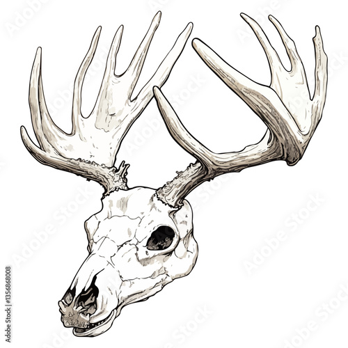 deer skull with horns