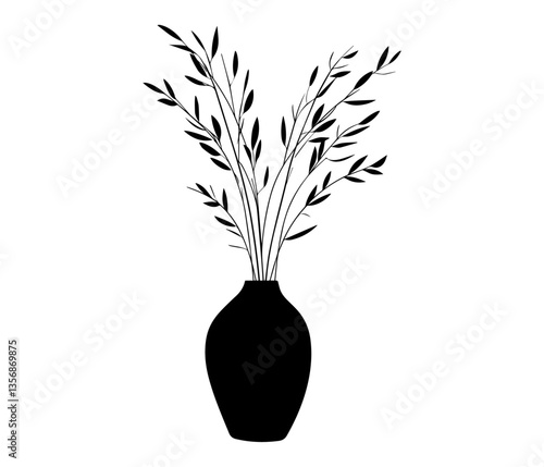 vector illustration of a black vase 
