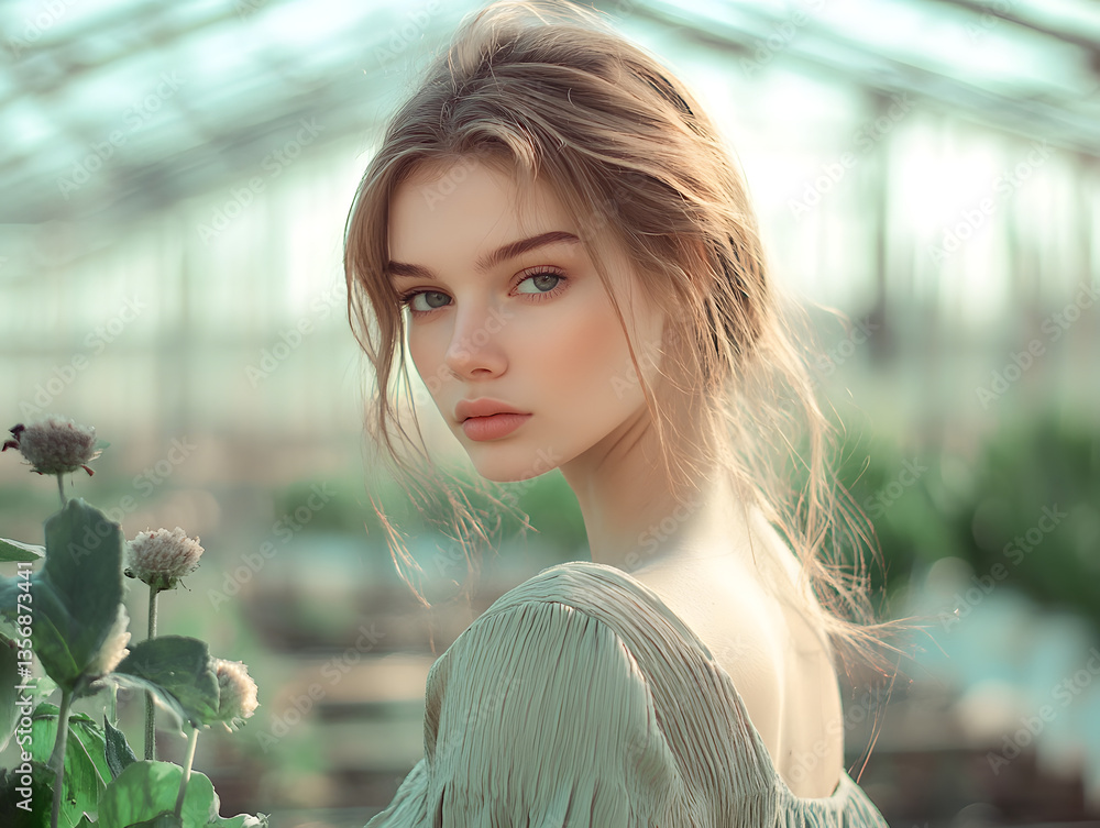 Ethereal Beauty in a Greenhouse