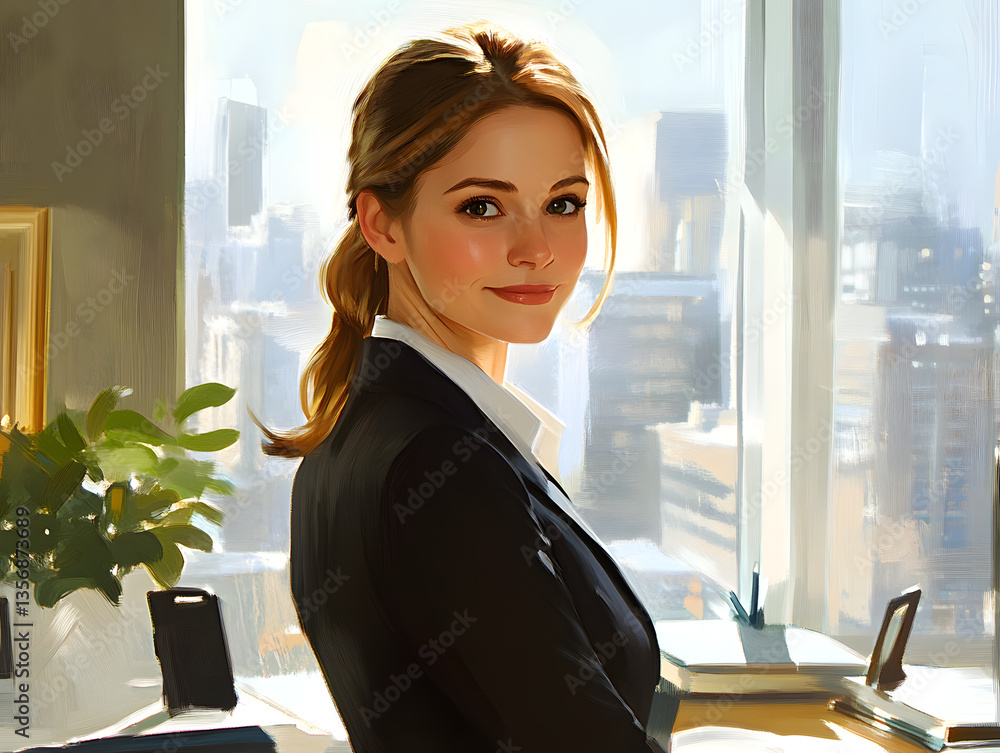 Confident Professional in the Workplace