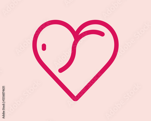 Heart logo design icon symbol vector template. Outline love heart logo vector icon illustration
