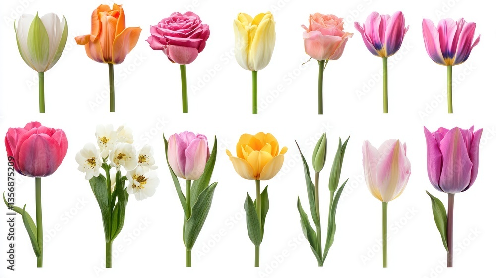 Fototapeta premium Colorful Garden Flowers Collection