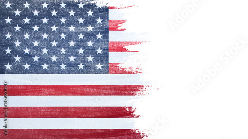 Grunge USA flag. American flag with grunge texture.