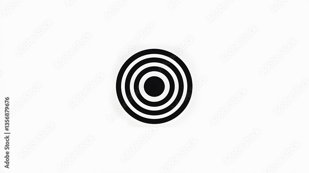 Professional Black and White Target Icon Symbolizing Aiming Focus Professional Black and White Target Icon Symbolizing Aiming Focus