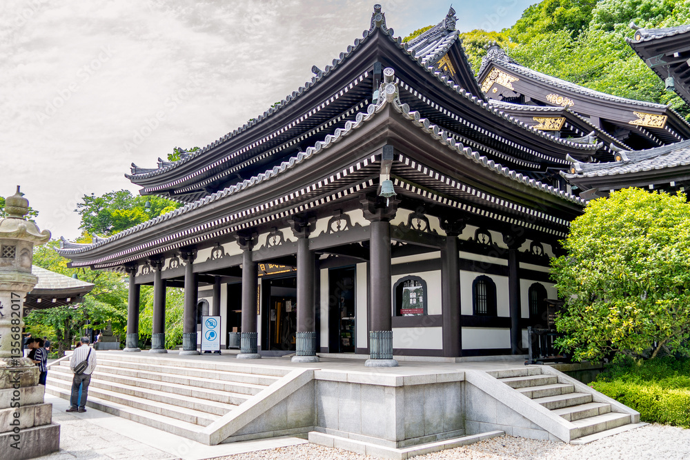 The beautiful Hase-dera Buddhist Temple in Kamakura, Japan The beautiful Hase-dera Buddhist Temple in Kamakura, Japan