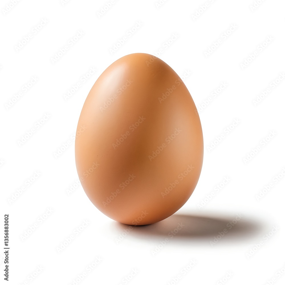 Single Brown Egg Isolated on White Background Single Brown Egg Isolated on White Background