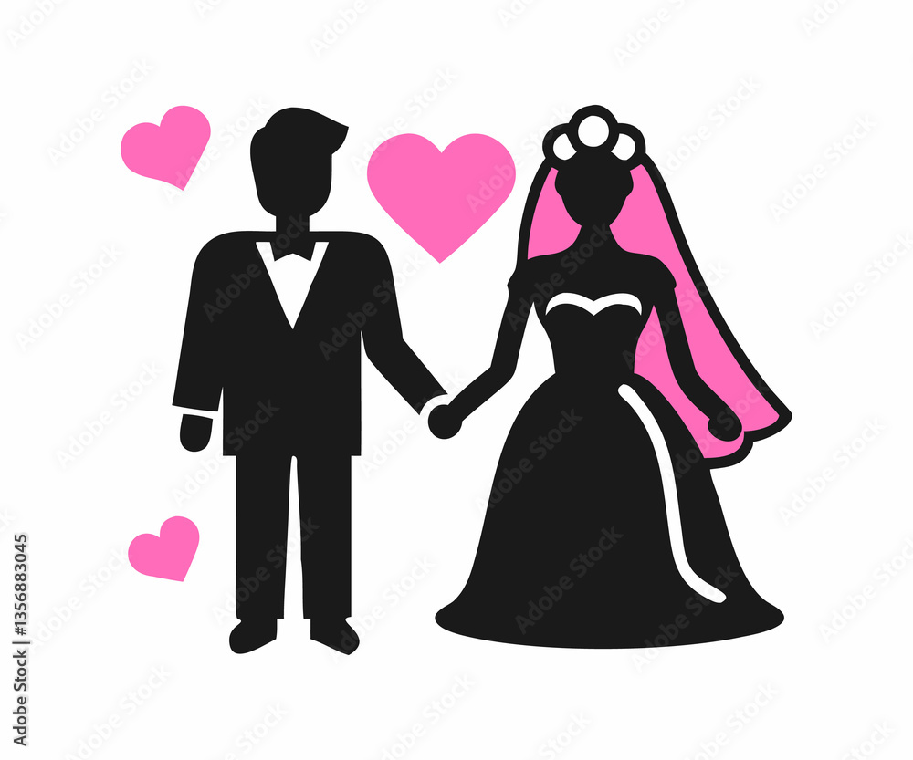 Romantic Silhouette of a Bride and Groom Walking Together Romantic Silhouette of a Bride and Groom Walking Together