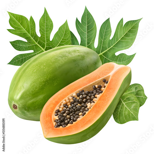 Wallpaper Mural Papaya featured with a transparent PNG backdrop Torontodigital.ca