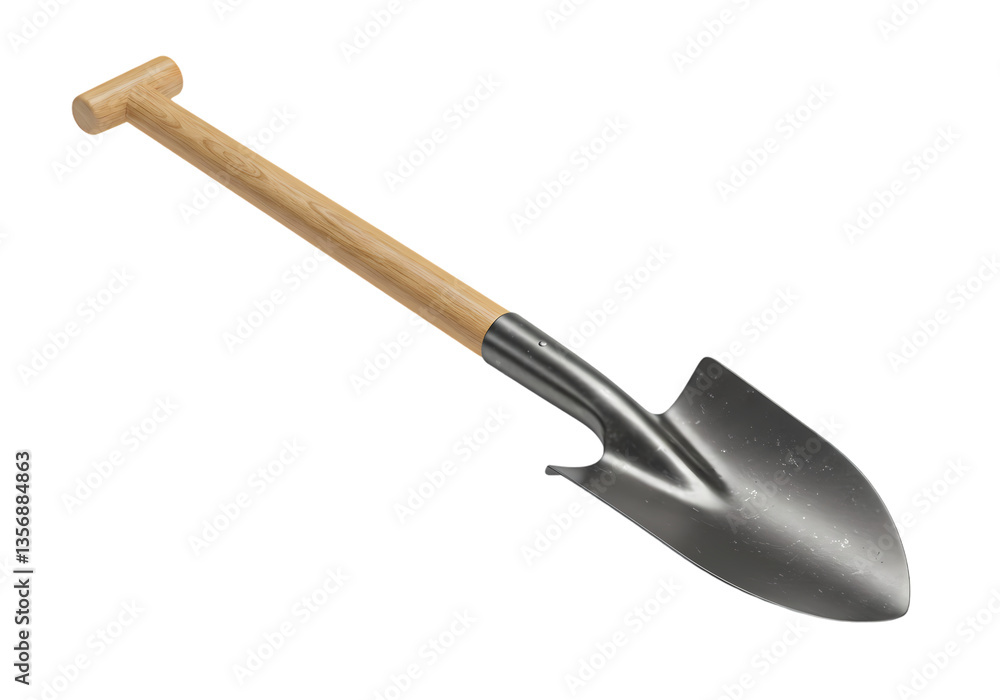 Small Garden Trowel with Wooden Handle isolated on transparent background Small Garden Trowel with Wooden Handle isolated on transparent background