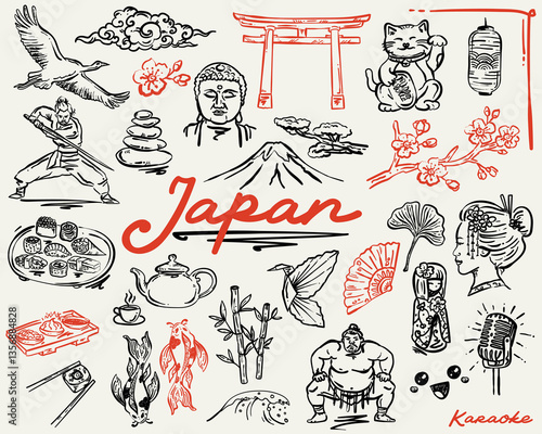 Japan Whimsical Illustration Set