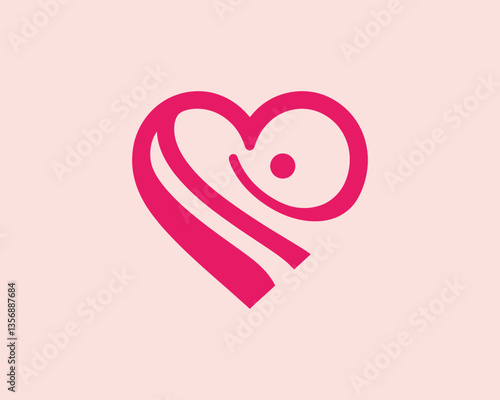 Heart logo design icon symbol vector template. Outline love heart logo vector icon illustration